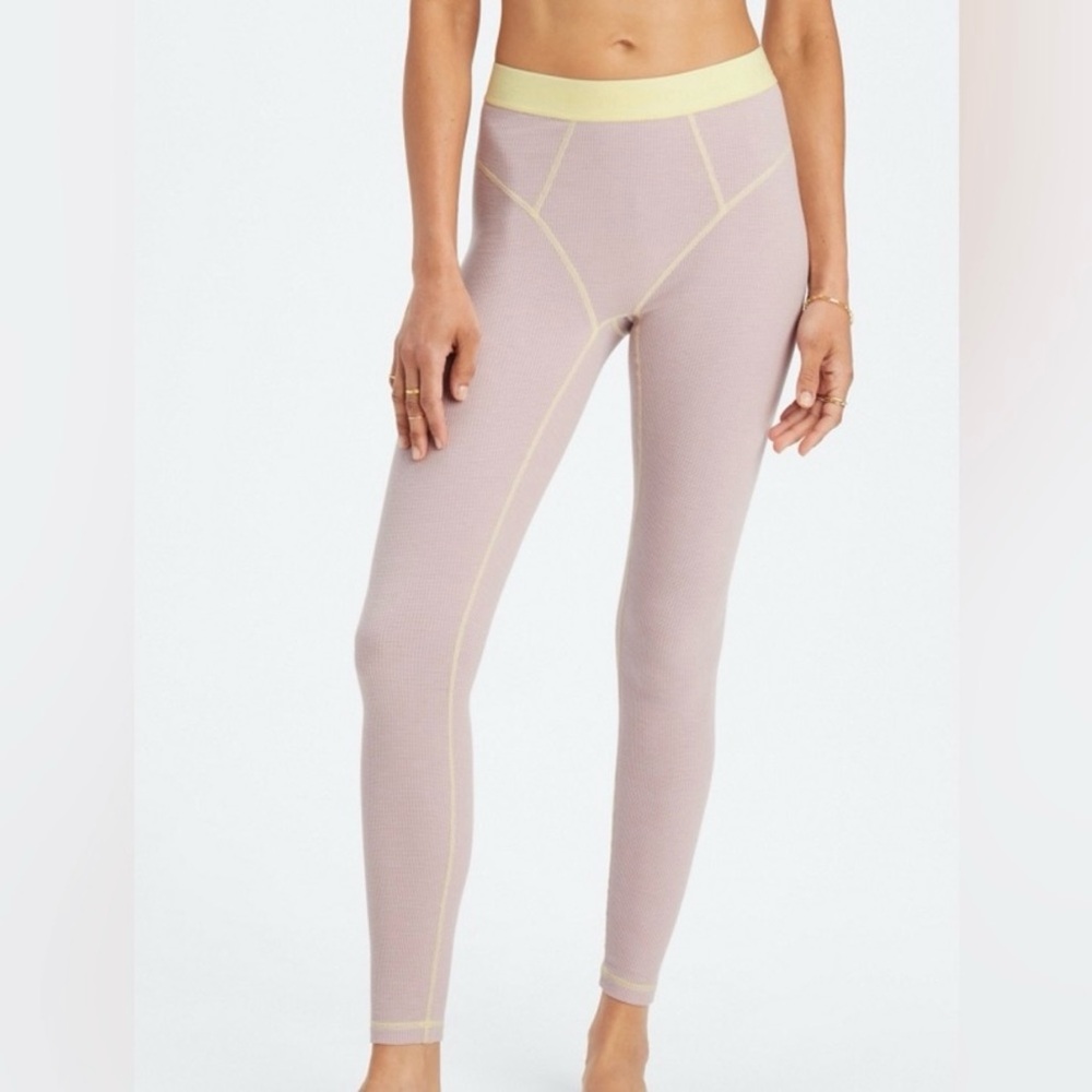 FABLETICS Purple Yellow‎ Waffle Legging High Waisted Comfy Lounge Pants Size XL